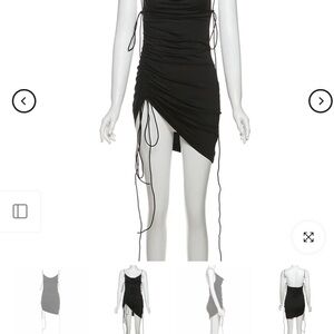 & Other Stories Black Asymmetrical Bodycon Dress